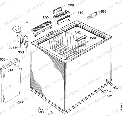 Взрыв-схема холодильника Zanussi ZCF430ML - Схема узла Housing 001